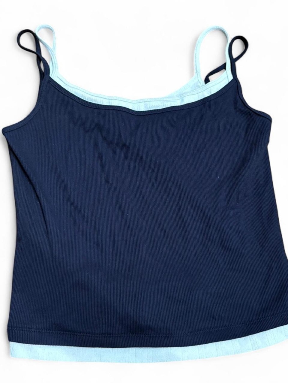 Wild Fable Navy Blue Double-Layer Tank Top